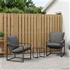 Vidaxl Set Divano da Giardino 3 pz Nero e antracite Acciaio