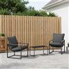 Vidaxl Set Divano da Giardino 3 pz Nero e antracite Acciaio