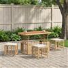 Vidaxl Set da Pranzo per Giardino 4 pz Naturale e Bianco