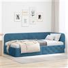 Vidaxl Cornice del letto ad angolo Blu 90 x 200 cm Velluto