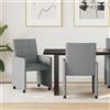 Vidaxl Sedie da Pranzo con Ruote 2 pz Tessuto Grigio chiaro