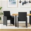 Vidaxl Sedie da Pranzo con Ruote 2 pz Tessuto Nero 58 x 65 x 94 cm