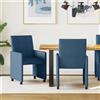 Vidaxl Sedie da Pranzo con Ruote 2 pz Tessuto Blu 58 x 65 x 94 cm