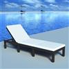 Vidaxl Lettino Prendisole con Cuscino in Polyrattan Nero