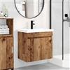 Vidaxl Mobile bagno con rubinetto Legno antico 61 x 40 x 74,5 cm