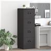 Vidaxl Armadio per File con cassetto Nero 45,5 x 42 x 139 cm
