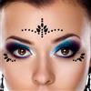 Rhsemi 2 pietre preziose per tatuaggi temporanei con brillantini e strass per il viso di Carnevale musicale, feste, Halloween, Natale, compleanno, trucco (nero)