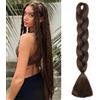 Benehair Extension Per Treccine Africane 60 cm Treccia Capelli Extension Colorate Jumbo Treccia Finta Capelli Fibra Sintetica Extensions per Treccine Marrone
