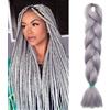 Benehair Extension Per Treccine Africane 60 cm Treccia Capelli Extension Colorate Jumbo Treccia Finta Capelli Fibra Sintetica Extensions per Treccine Grigio