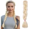 Benehair Extension Per Treccine Africane 60 cm Treccia Capelli Extension Colorate Jumbo Treccia Finta Capelli Fibra Sintetica Extensions Treccine per Treccine Biondo chiaro