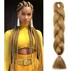 Benehair Extension Per Treccine Africane 60 cm Treccia Capelli Extension Colorate Jumbo Treccia Finta Capelli Fibra Sintetica Extensions per Treccine Biondo scuro