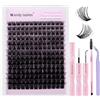 WENDY LASHES Kit Extension Ciglia Naturali C-Curl B Wispy Ciglia Finte Ciuffetti Mix10-18mm Cluster Lashes Kit with Lash Extension Colla E Pinzette(FK/KIT-B-C-1018)