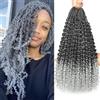 DXdixiu Goddess Box Braids Hair 8 Pack Curly Ends Pre-Looped Boho Water Wave Crochet Gogo Curl Hair with Jerry Curly Extensions for Black Women (TGREY#, 18 pollici)