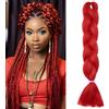 Benehair Extension Per Treccine Africane 60 cm Treccia Capelli Extension Colorate Jumbo Treccia Finta Capelli Fibra Sintetica Extensions per Treccine Rosso