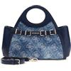 GUESS borsetta borsa a tracolla Dovie Girlfriend Satchel Denim Logo blu