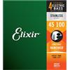 Elixir 14652 Nanoweb Light Stainless Steel Muta per Basso Elettrico 045/100 M...