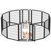 Yaheetech Recinto per Cani 12 pz 65 x 80 cm Cuccioli Conigli Gatti Animali Domestici da Interno e Esterno Giardino Rete Recinzione Ferro