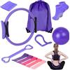 Halorin Set pilates da 13 pezzi, pilates Essential Kit per donne con pilates Ball Pilates, fasce di resistenza, calze, anello pilates e accessori per stretching e fitness (viola)