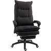 Sedia Da Ufficio Ad Altezza Regolabile Con 6 Punti Massaggianti, In Tessuto Effetto Lino, 70x62x120-130 Cm, Nero