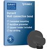 Duravit Universal Gomito a parete, Gomito di collegamento alla doccia con copertura rotonda, Raccordo del tubo flessibile doccia, nero opaco