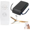 Generico Kit Telecomando Per Ventilatore Da Soffitto: Telecomando Intelligente Con Temporizzazione Wireless, Ventola A 3 Velocità E Controller Della Luce Con Timer | Ricevitore E Ţelecomando Wireless Per