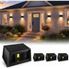 T-SUN Luci solari per recinzioni da giardino, IP65, impermeabili, luce da parete per esterni, bianco caldo 3000 K, angolo del fascio regolabile, sensore di accensione/spegnimento automatico, luci per