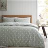 Catherine Lansfield Set copripiumino reversibile king size con federe, in cotone spazzolato, a pois, verde