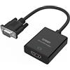 ONTEN Adattatore da VGA a HDMI, 1080P VGA a HDMI (da maschio a femmina) per computer, desktop, laptop, PC, monitor, proiettore, HDTV con cavo audio e cavo USB (1 pezzo)