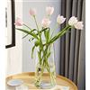 FUNSOBA Vaso da fiori in vetro trasparente con bocca dorata per centrotavola, decorazione per casa e matrimonio (1, grande 13,2 x 25,1 cm)