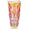 Eastern Rock Vaso per fiori in vetro spesso, 1,6 kg, 24,1 cm, in stile bohémien, per centrotavola, cucina, ufficio, soggiorno, matrimonio, decorazione perfetta per la casa (ambra scintillante)