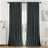 Joydeco Tende oscuranti per camera da letto lunghe 243,8 cm, con tasca posteriore per bastone/asta, 100% oscuranti, tende oscuranti termoisolanti, set di 2 pannelli, 132 x 243 cm (larghezza x