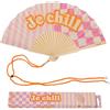 Fisura Ventaglio Originale con Messaggio Je Chill. Ventaglio in Legno Moderno e colorato. Ventilatore a Mano Rosa. Gancio Incluso. Idea Regalo Divertente. 42,5 x 23 cm