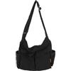 yaucher Borsa a tracolla in tela, grande, con tasche multiple, casual, per donne e uomini, nero