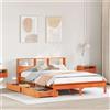 Vidaxl Letto Libreria senza Materasso Marrone Cera 160x200 cm in Pino