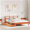 Vidaxl Letto Libreria senza Materasso Marrone Cera 120x200 cm in Pino