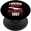 True Crime Merch for Investigative Crime Esperto forense dalla nascita 1987 Compleanno a tema crimine vero PopSockets PopGrip Adesivo