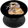 Vintage Retro Knitting Cute Lover Women Golden Retriever Dog Granny Square Crochet Yarn Crochet Yarn Crochet PopSockets PopGrip Adesivo