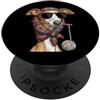 Vintage Retro Knitting Cute Lover Women Italian Greyhound Dog Granny Square Crochet Yarn Uncinetto PopSockets PopGrip Adesivo