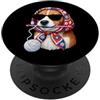 Vintage Retro Knitting Cute Lover Women Beagle Dog Granny Square Crochet Yarn Crochet Lover PopSockets PopGrip Adesivo
