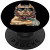 Vintage Retro Knitting Cute Lover Women Pitbull Pittie Dog Granny - Filato quadrato per uncinetto PopSockets PopGrip Adesivo