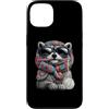 Vintage Retro Knitting Cute Lover Women Custodia per iPhone 13 Filato quadrato per uncinetto Raccoon Opossum Street Cat Granny