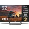 Cello CTRAV-32TZ TV LED Smart da 32 senza cornice 12V con Tizen OS di Samsung, Gaming Hub, altoparlanti Pitch Perfect, HDMI, Bluetooth, triplo sintonizzatore