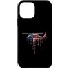 Paint Dripping Patriotic 4th of July US Custodia per iPhone 12 mini Elicottero Pilota Aviazione Bandiera Americana USA Drip Graffiti