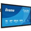 iiyama iiyama TE7515A-B2AG visualizzatore di messaggi Design chiosco 190,5 cm [75] Wi-Fi 550 cd/mÂ² 4K Ultra HD Nero Touch screen Processore integrato Android 24/7 (iiyama TE7515A-B2AG Signage Display Interactive flat panel) TE7515A-B2AG