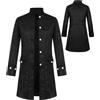 Geplaimir Cappotto Steampunk vittoriano Costume Cosplay uomo gothico frac nero xxl