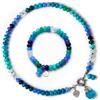 SKLife style design Set di collana con bracciale da donna, con pietre preziose colorate, regalo per donne, collana di perle in pietra naturale fatta a mano, stile bohémien
