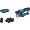 Bosch Professional 12V System Pialletto a batteria GHO 12V-20 (larg. di piallatura max.: 56 mm, incl.. 2 batterie da 3.0Ah, caricabatteria, 2 lame per pialletto, L-BOXX)