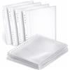 1ABOVE 90 micron - Confezione da 100 portafogli in plastica A4, extra resistenti, di alta qualità, con tasche in vetro trasparente e portadocumenti (1)