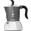 Bialetti Caffettiera Fiammetta Induction, 2 Tazze (100 ml), Adatta a Tutti i piani cottura, Design Elegante, Grigio