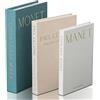 PRITOK 3 libri decorativi: decorazioni impilate per libri decorativi, contenitori decorativi per libri, eleganti libri per decorazioni per la casa, libreria, ufficio (non pagine di carta)